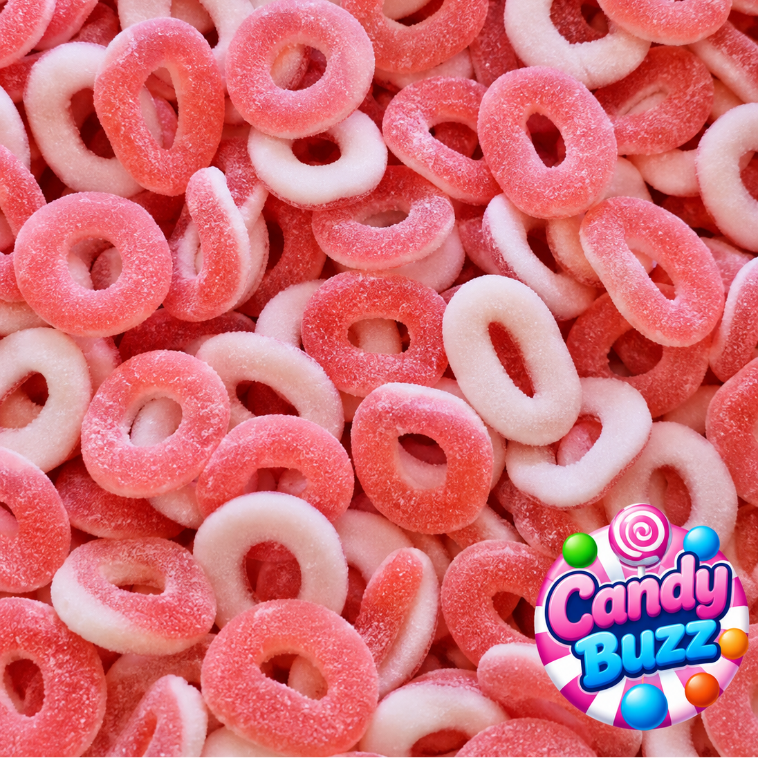 Anneaux sucrés fraise (100g)